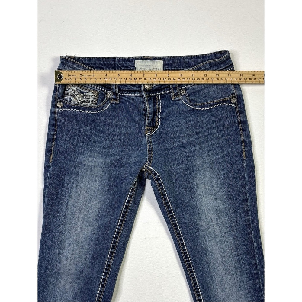 Grace in LA Jeans Women's 28 Embellished Pocket Skinny Blue Denim Y2K - Picture 6 of 14